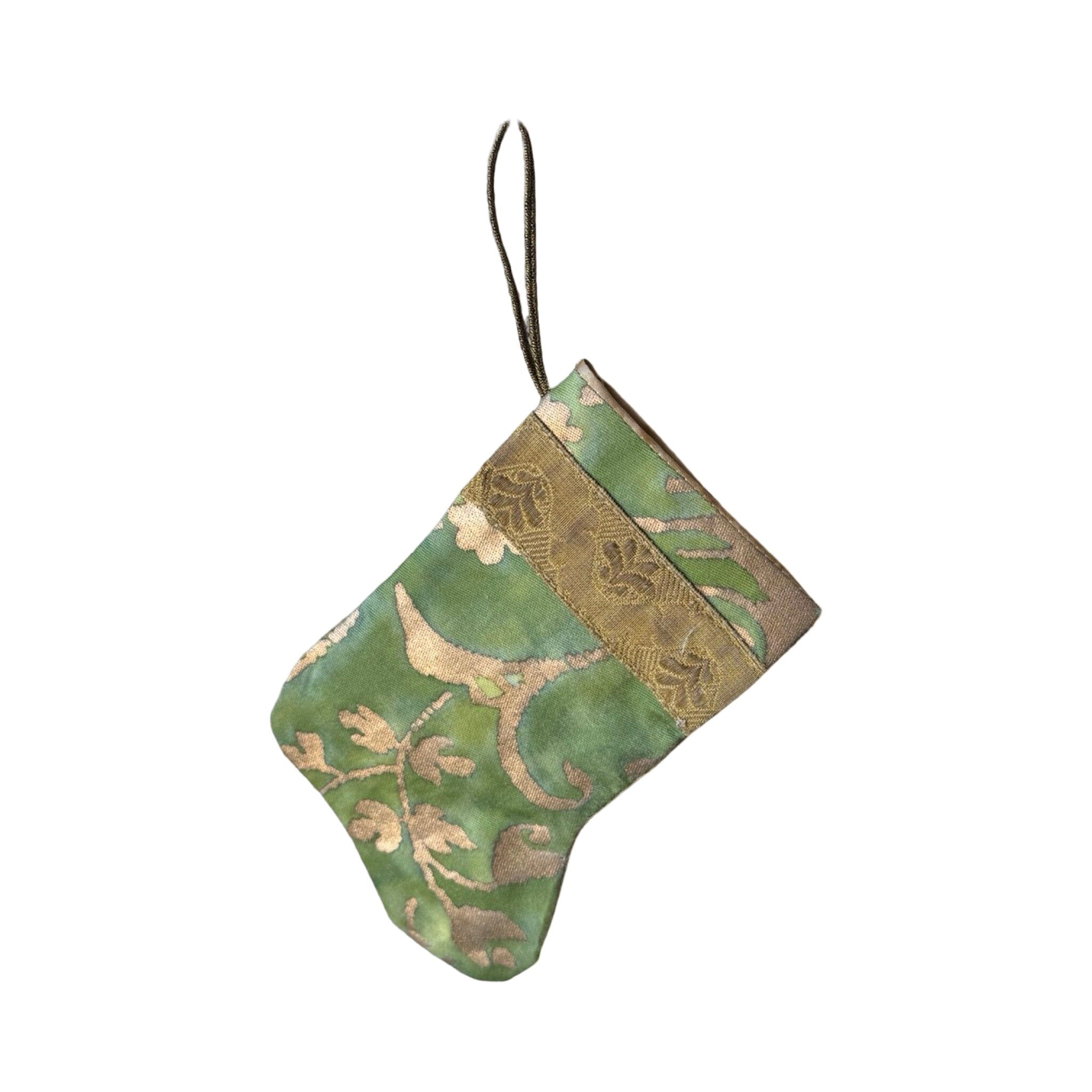 Handmade Mini Stocking from Antique and Vintage Textiles Ornament B. Viz Design R 