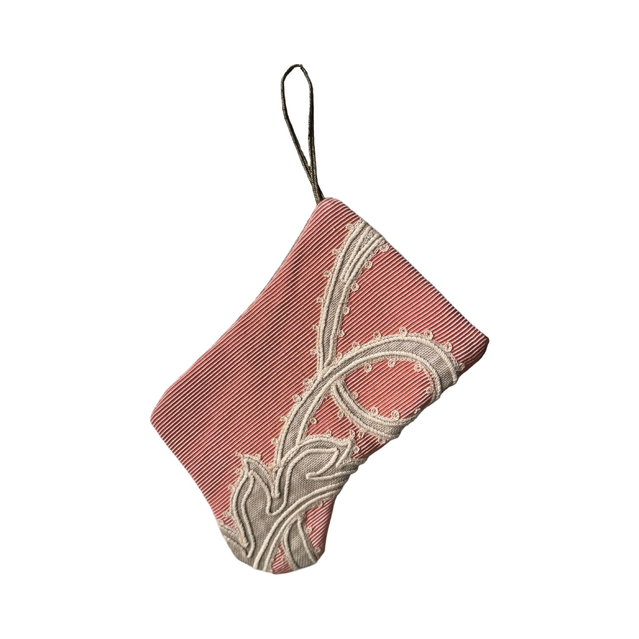 Handmade Mini Stocking from Antique and Vintage Textiles Ornament B. Viz Design R 