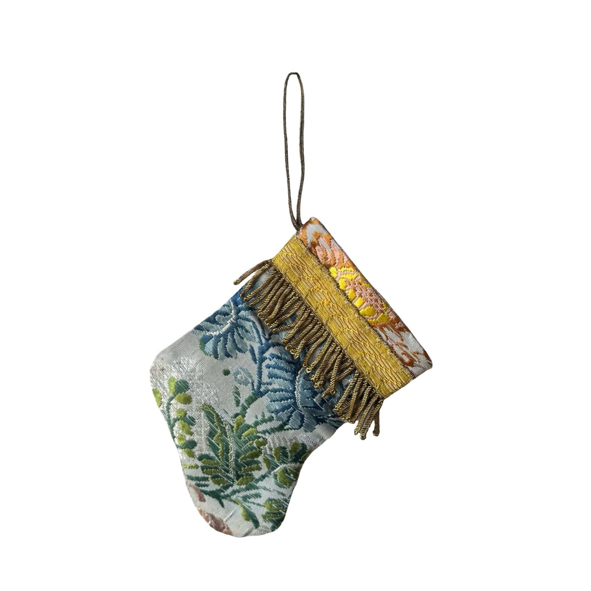 Handmade Mini Stocking from Antique and Vintage Textiles Ornament B. Viz Design R 