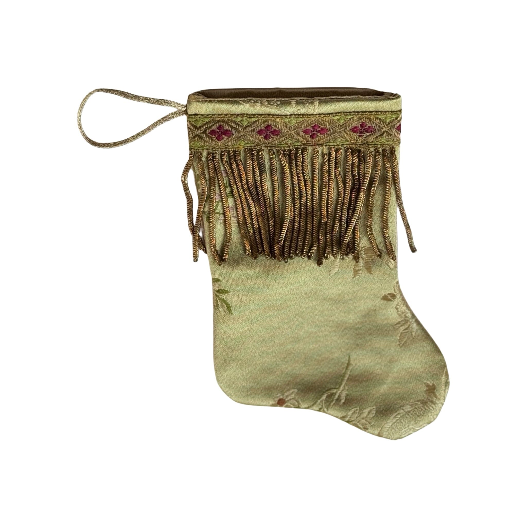 Handmade Mini Stocking from Antique and Vintage Textiles - Ornament B. Viz Design S 