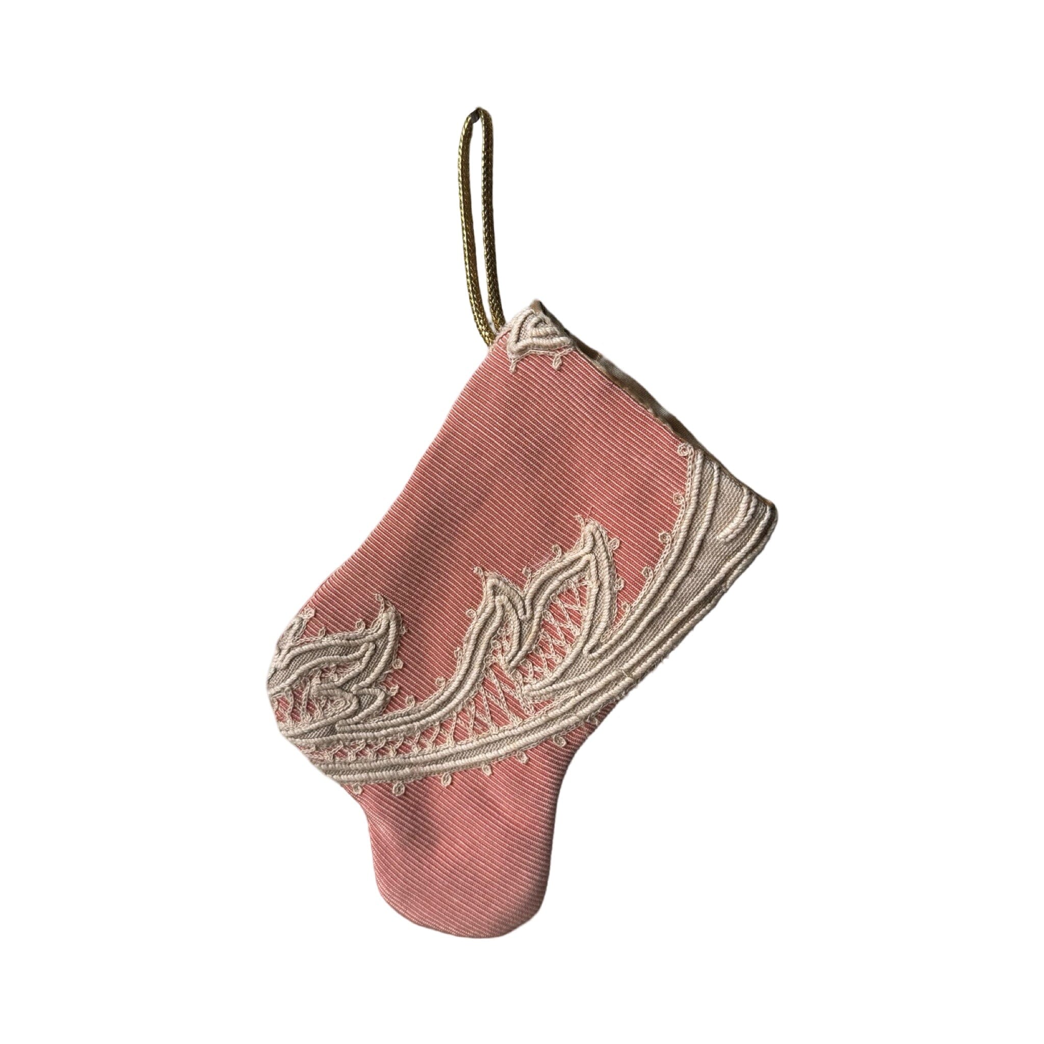 Handmade Mini Stocking from Antique and Vintage Textiles Ornament B. Viz Design T 