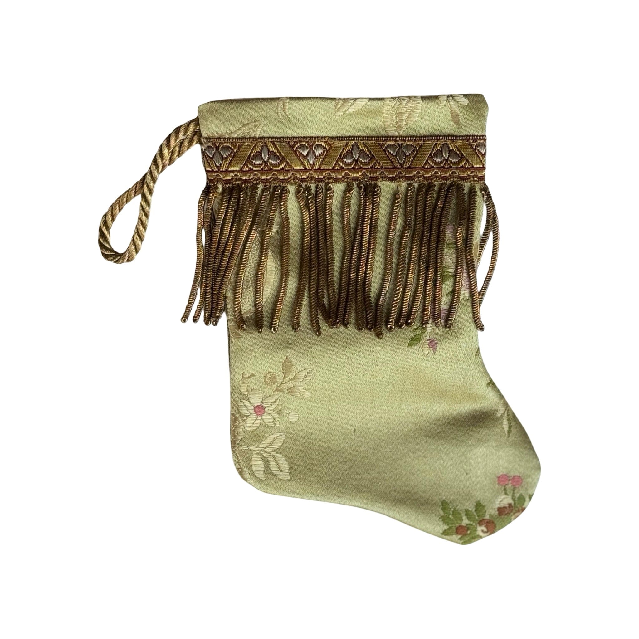 Handmade Mini Stocking from Antique and Vintage Textiles - Ornament B. Viz Design T 