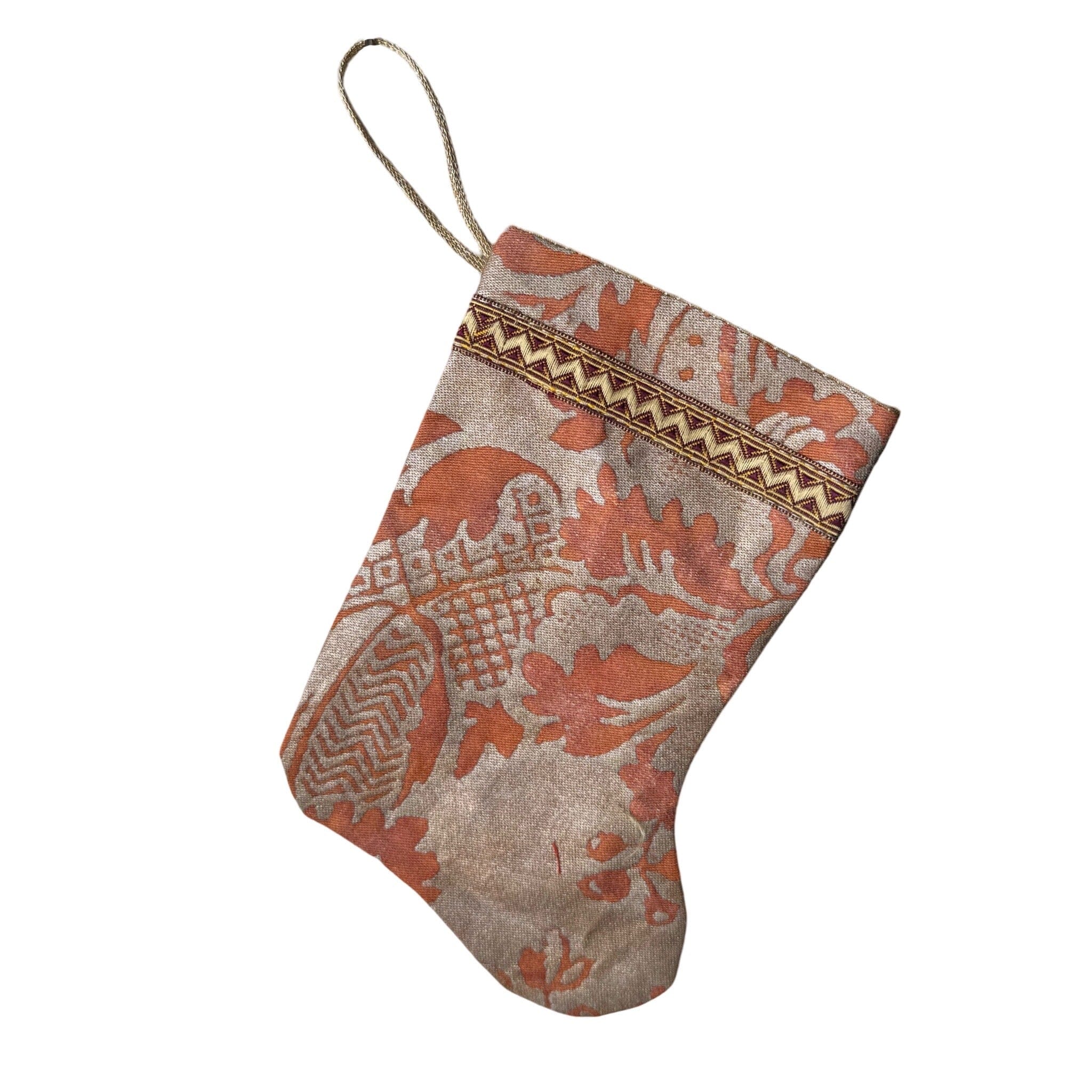 Handmade Mini Stocking from Antique and Vintage Textiles Ornament B. Viz Design U 
