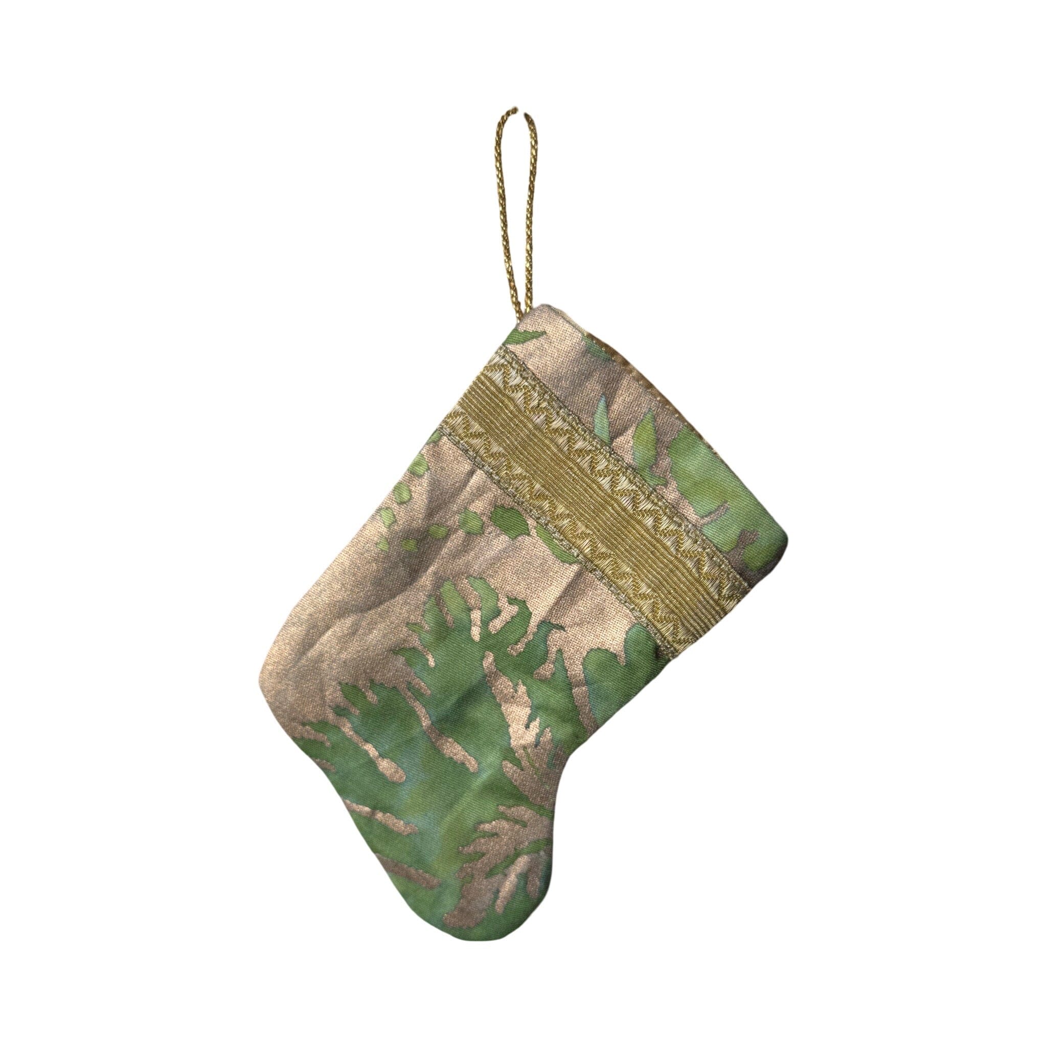 Handmade Mini Stocking from Antique and Vintage Textiles Ornament B. Viz Design U 