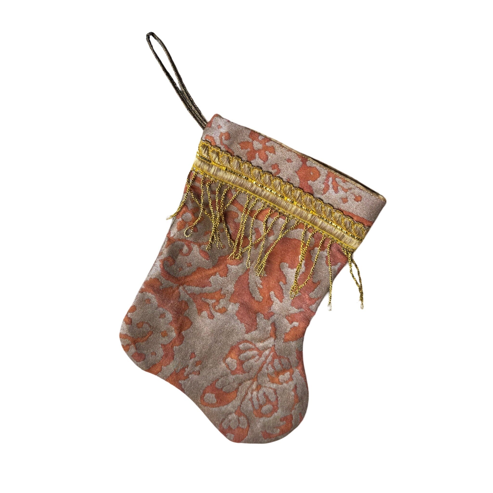 Handmade Mini Stocking from Antique and Vintage Textiles Ornament B. Viz Design V 