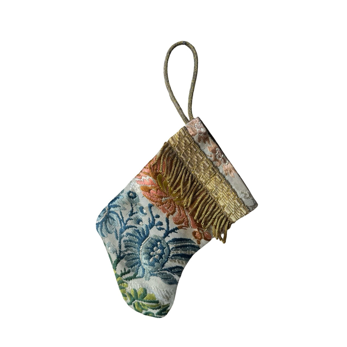 Handmade Mini Stocking from Antique and Vintage Textiles Ornament B. Viz Design V 
