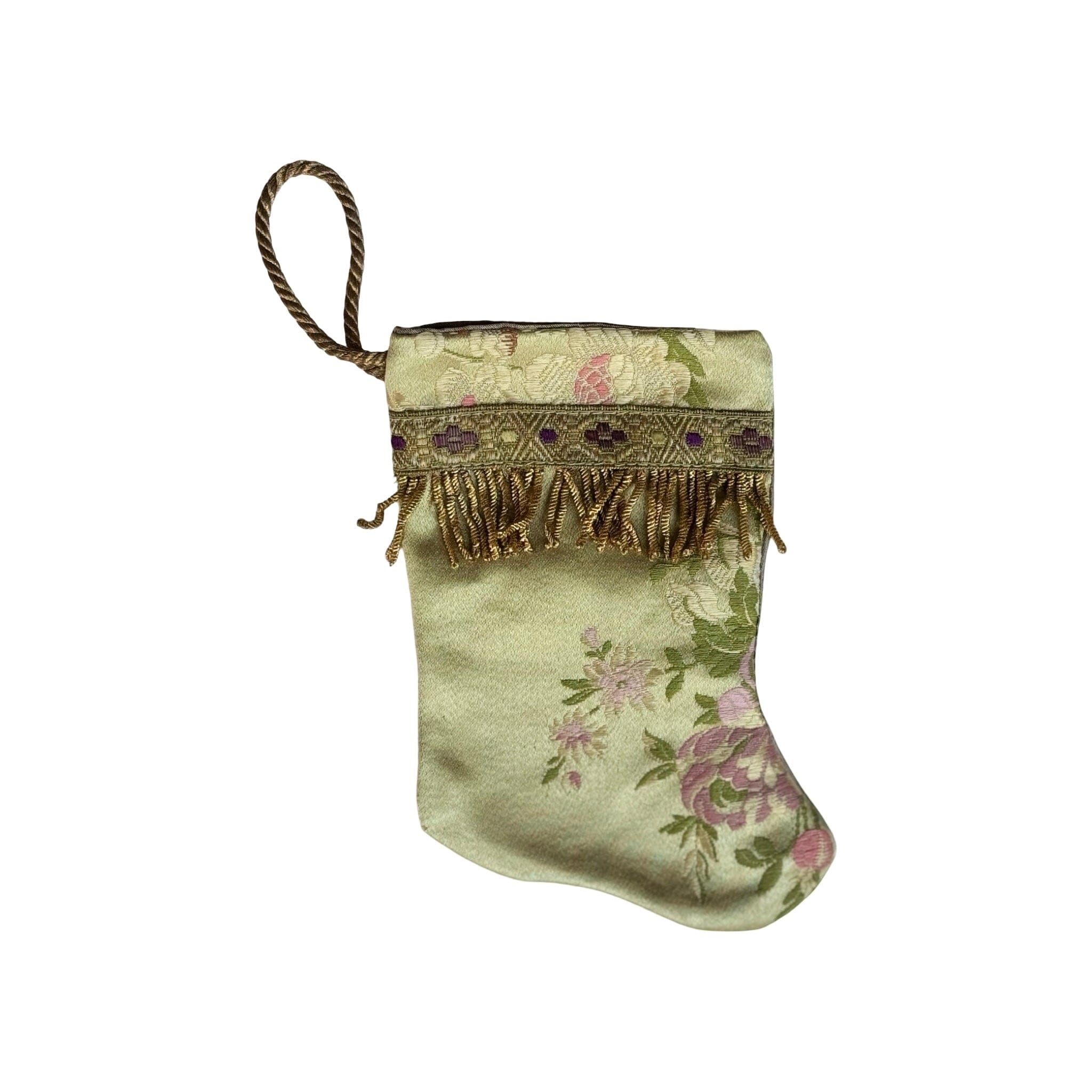 Handmade Mini Stocking from Antique and Vintage Textiles - Ornament B. Viz Design W 