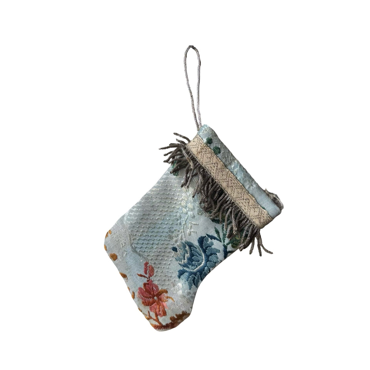 Handmade Mini Stocking from Antique and Vintage Textiles Ornament B. Viz Design Y 