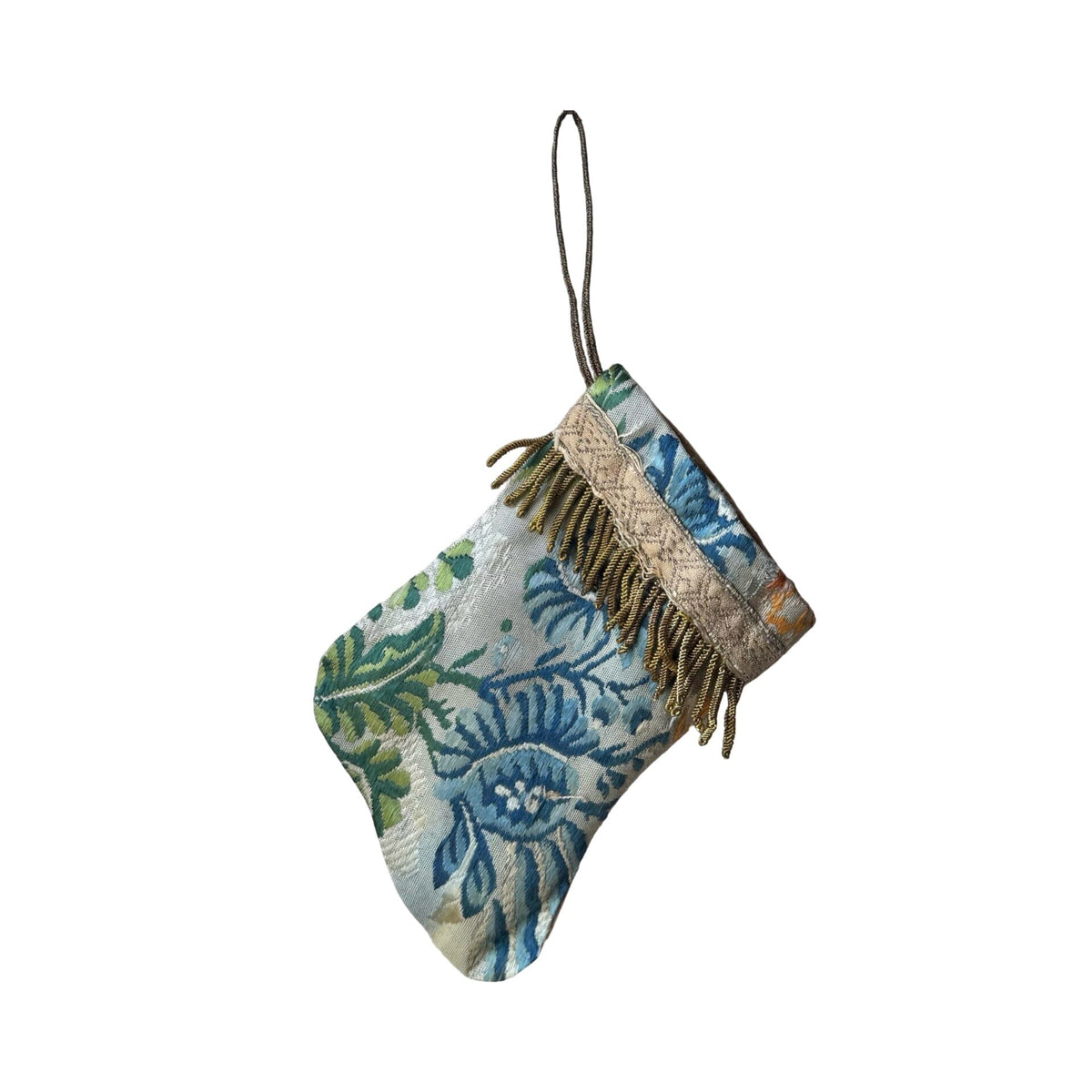 Handmade Mini Stocking from Antique and Vintage Textiles Ornament B. Viz Design Z 