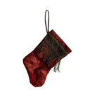 Handmade Mini Stocking from Antique Textiles - Aged Red Fortuny Ornament B. Viz Design G 