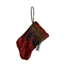 Handmade Mini Stocking from Antique Textiles - Aged Red Fortuny Ornament B. Viz Design K 