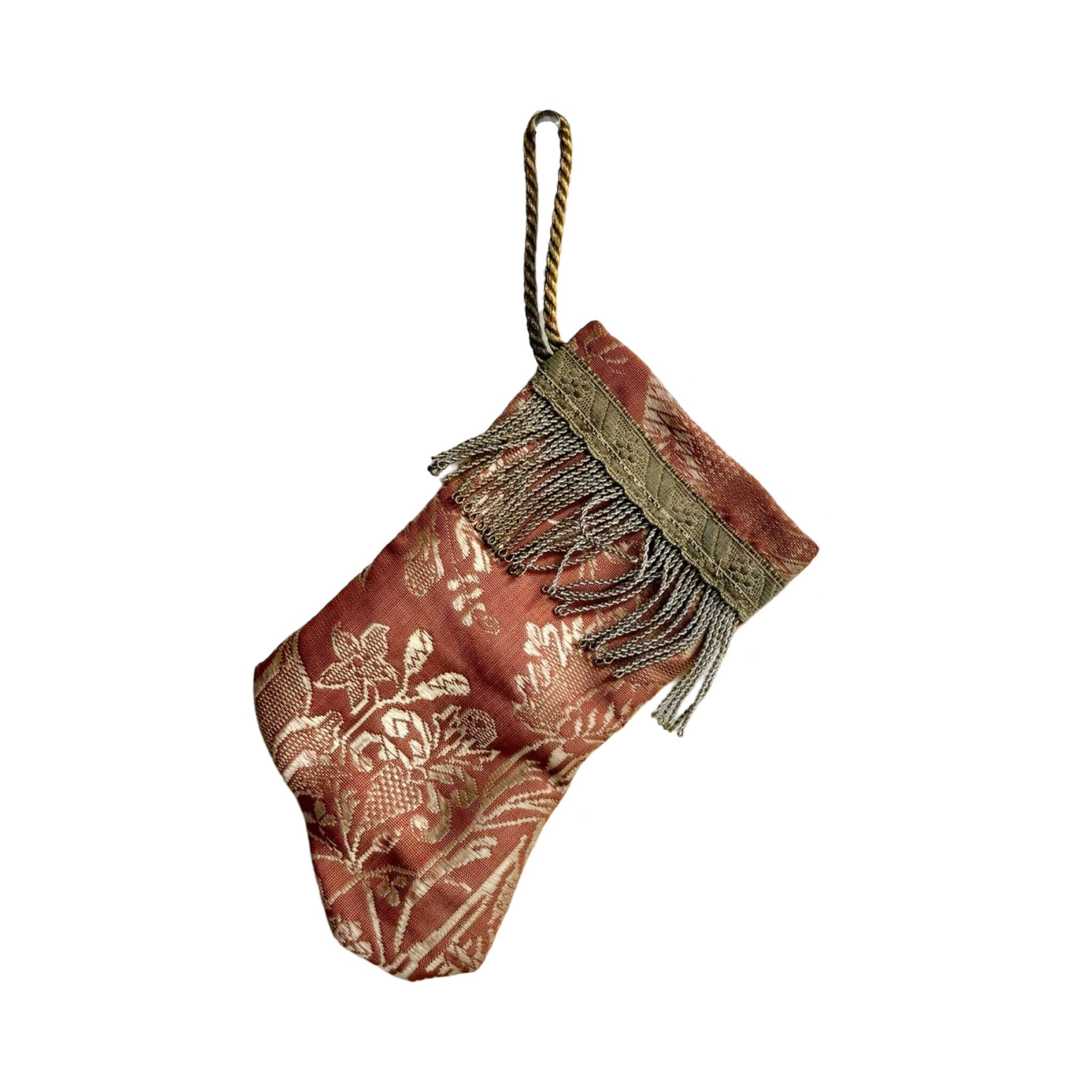 Handmade Mini Stocking from Antique Textiles - Rosie Mauve Ornament B. Viz Design G 