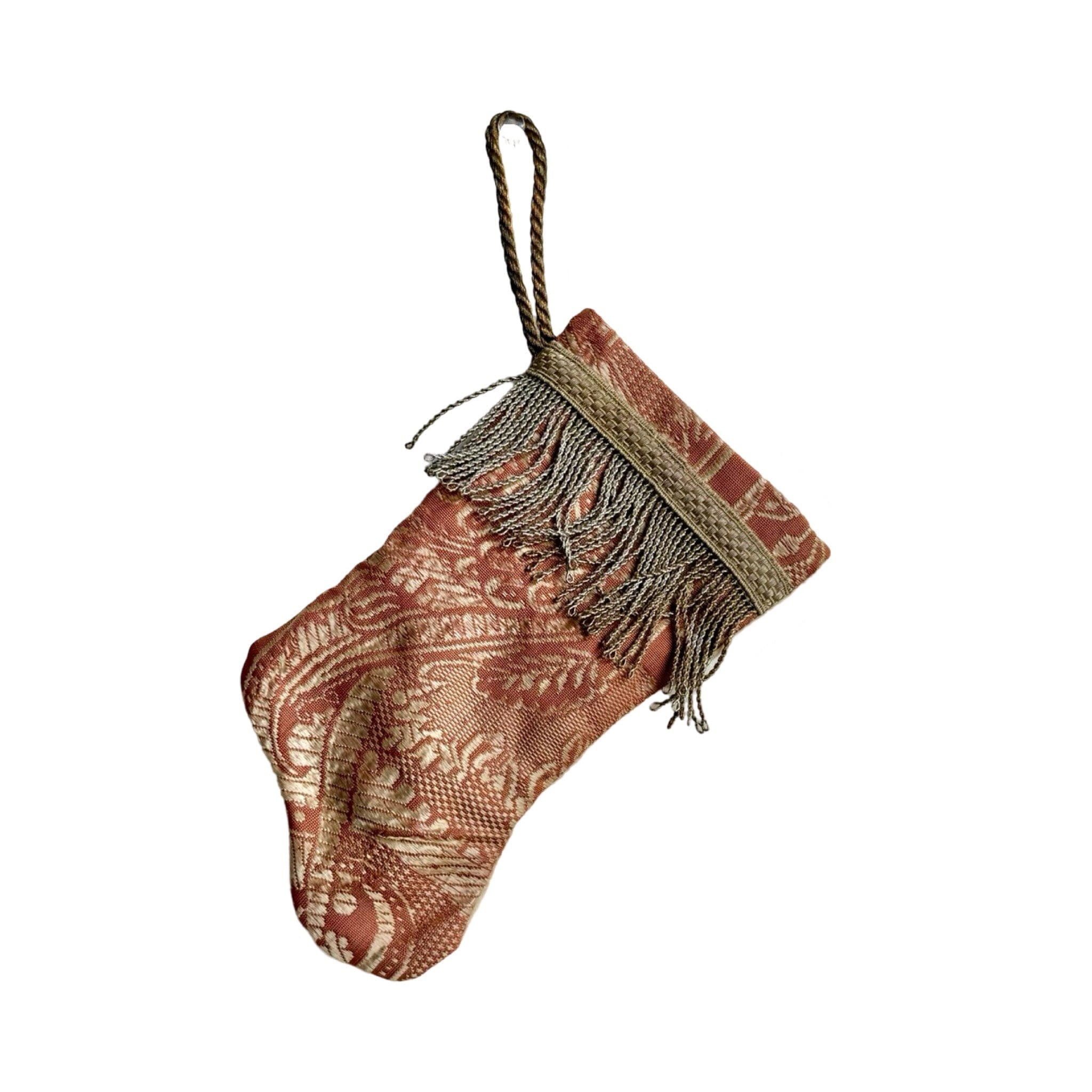 Handmade Mini Stocking from Antique Textiles - Rosie Mauve Ornament B. Viz Design J 