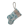 Handmade Mini Stocking from Fortuny Fabric, Aqua Blue and Warm White Ornament B. Viz Design B 