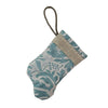 Handmade Mini Stocking from Fortuny Fabric, Aqua Blue and Warm White Ornament B. Viz Design E 
