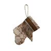 Handmade Mini Stocking made from Fortuny Fabric - Silvery Gold and Warm White Ornament B. Viz Design C 