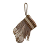Handmade Mini Stocking made from Fortuny Fabric - Silvery Gold and Warm White Ornament B. Viz Design E 