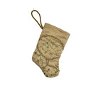 Handmade Mini Stocking Made From Vintage Fabric - Silk Vine Ornament B. Viz Design C 