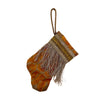 Handmade Mini Stocking made from Vintage Fortuny Fabric - Burnt Orange and Gold Ornament B. Viz Design 