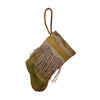 Handmade Mini Stocking made from Vintage Fortuny Fabric - Dark Olive Green and Gold Ornament B. Viz Design C 