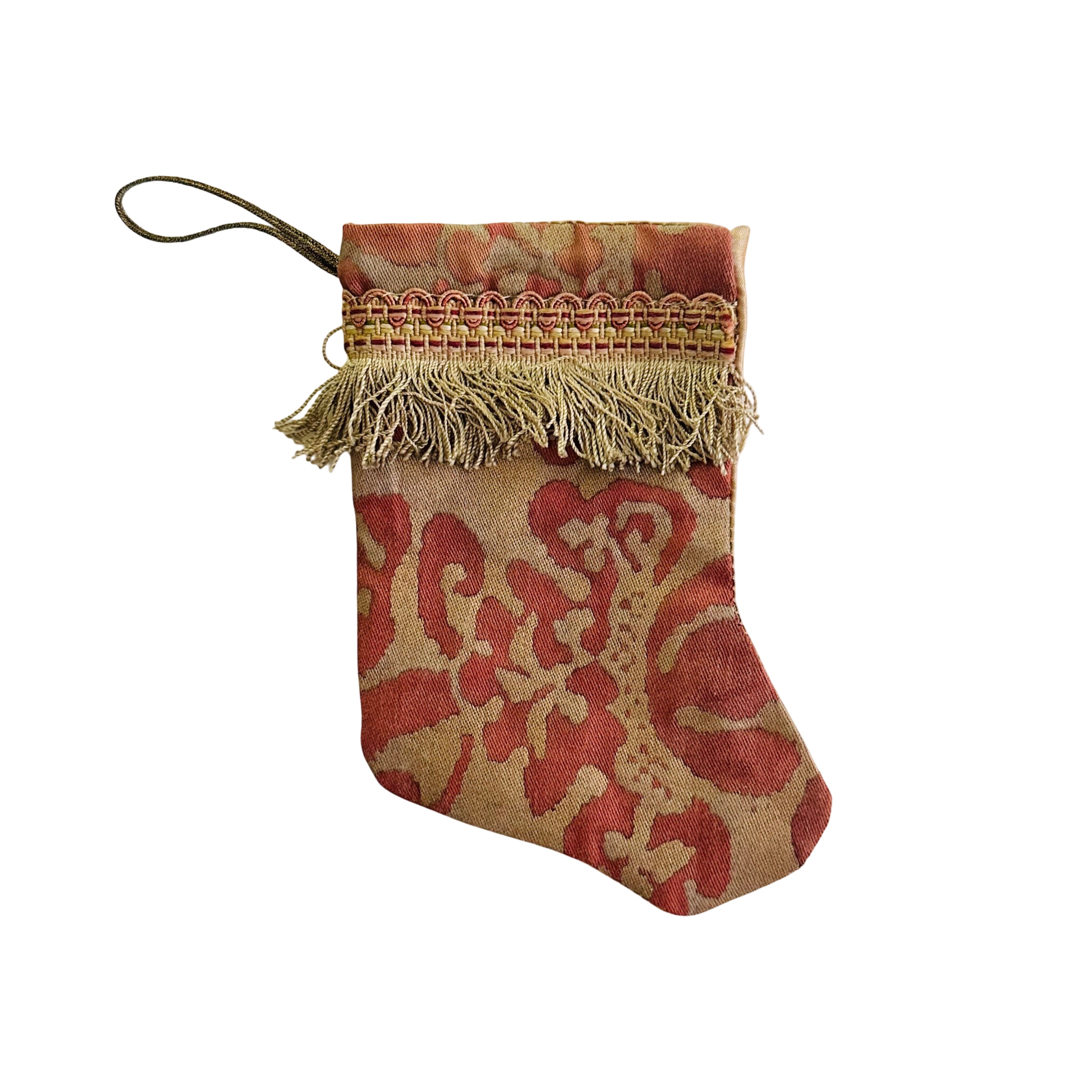 Handmade Mini Stocking Ornament from Antique and Vintage Textiles Ornament B. Viz Design E 