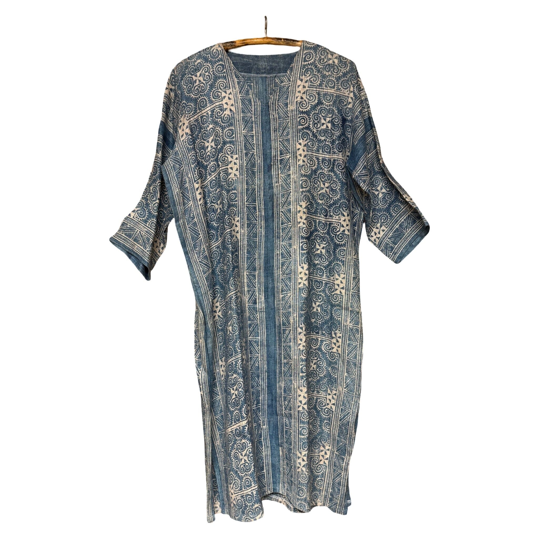 Handwoven Flax Linen Kaftan from Thailand Kaftan Bangkok C 