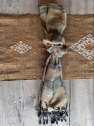 Handwoven Indigo and Ebony Cotton Scarf from Thailand Scarf Baanpueng Handmade Shop B 