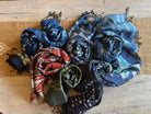 Handwoven Indigo and Ebony Silk Scarf from Thailand Scarf Baanpueng Handmade Shop 