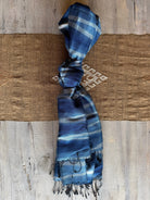 Handwoven Indigo and Ebony Silk Scarf from Thailand Scarf Baanpueng Handmade Shop G 