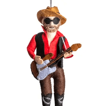 "Hank Williams Jr." Felt Ornament Holiday Ornaments Silk Road Bazar 