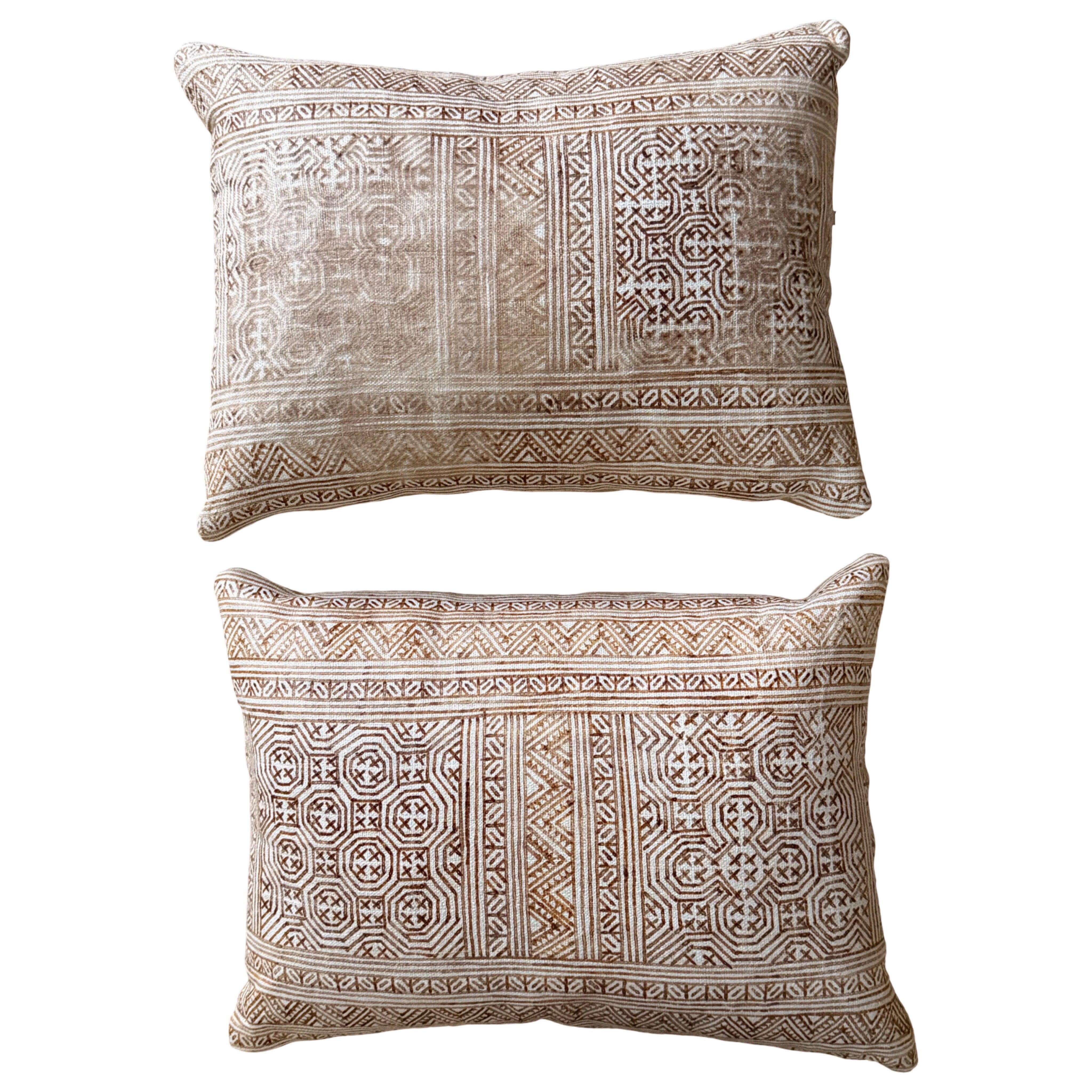 Hmong Tribal Wax Relief Batik (#M011426A&B | 13x17.5") New Pillows B. Viz Design 