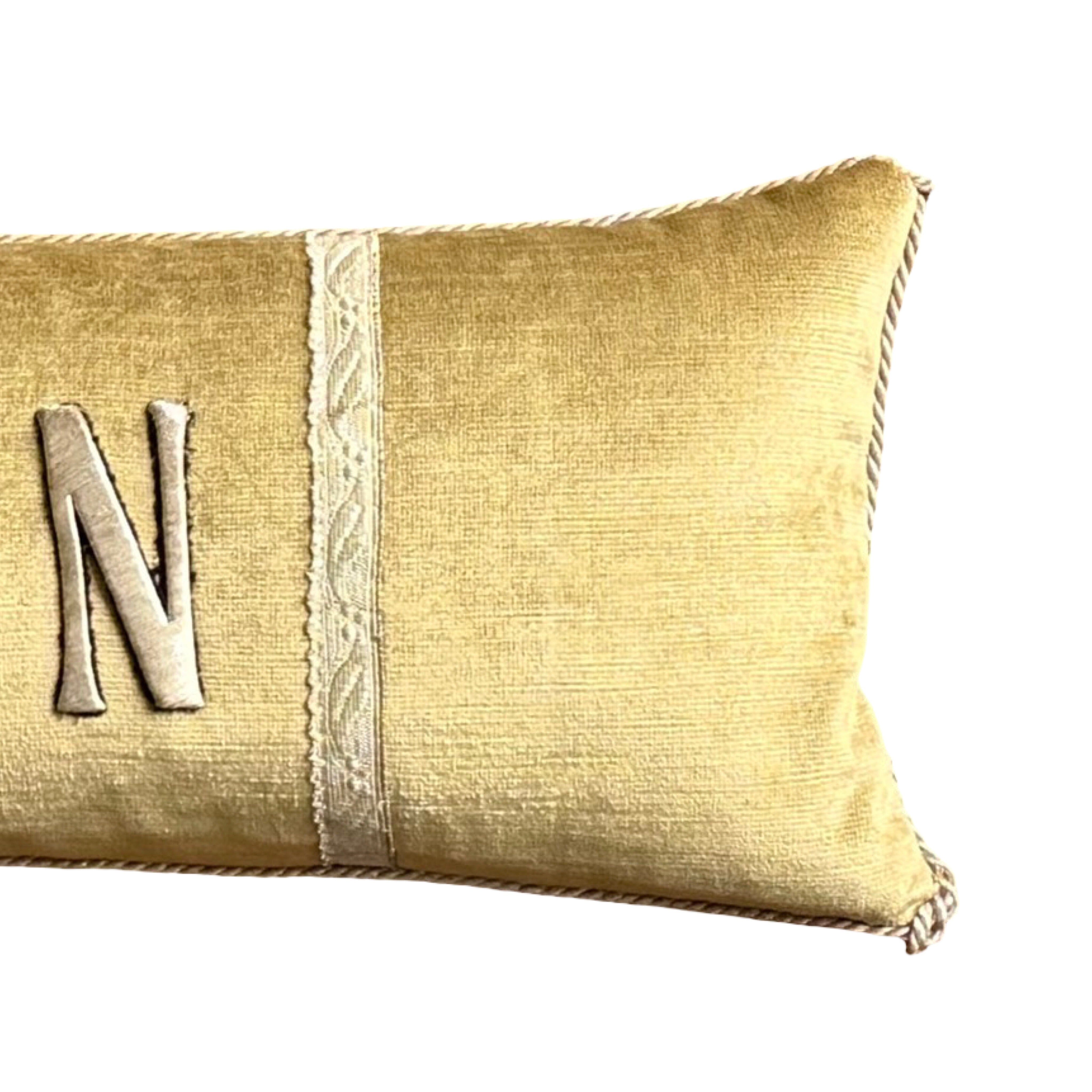 Initial "N" Pillow (#A071725 | 7.5 x 15") Custom Pillows B. Viz Design 