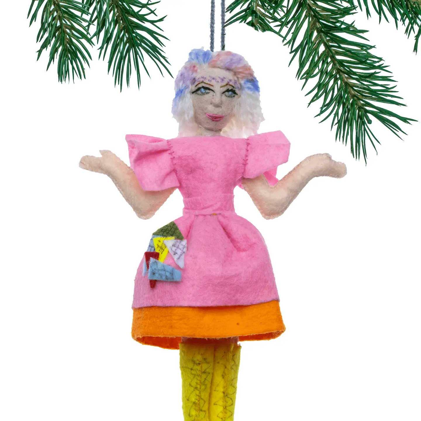 Kate McKinnon "Weird Barbie" Felt Ornament Holiday Ornaments Silk Road Bazaar 