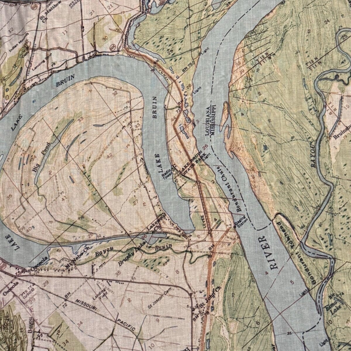 "Lake Bruin" Map Scarf Scarf Maritime Tribes 