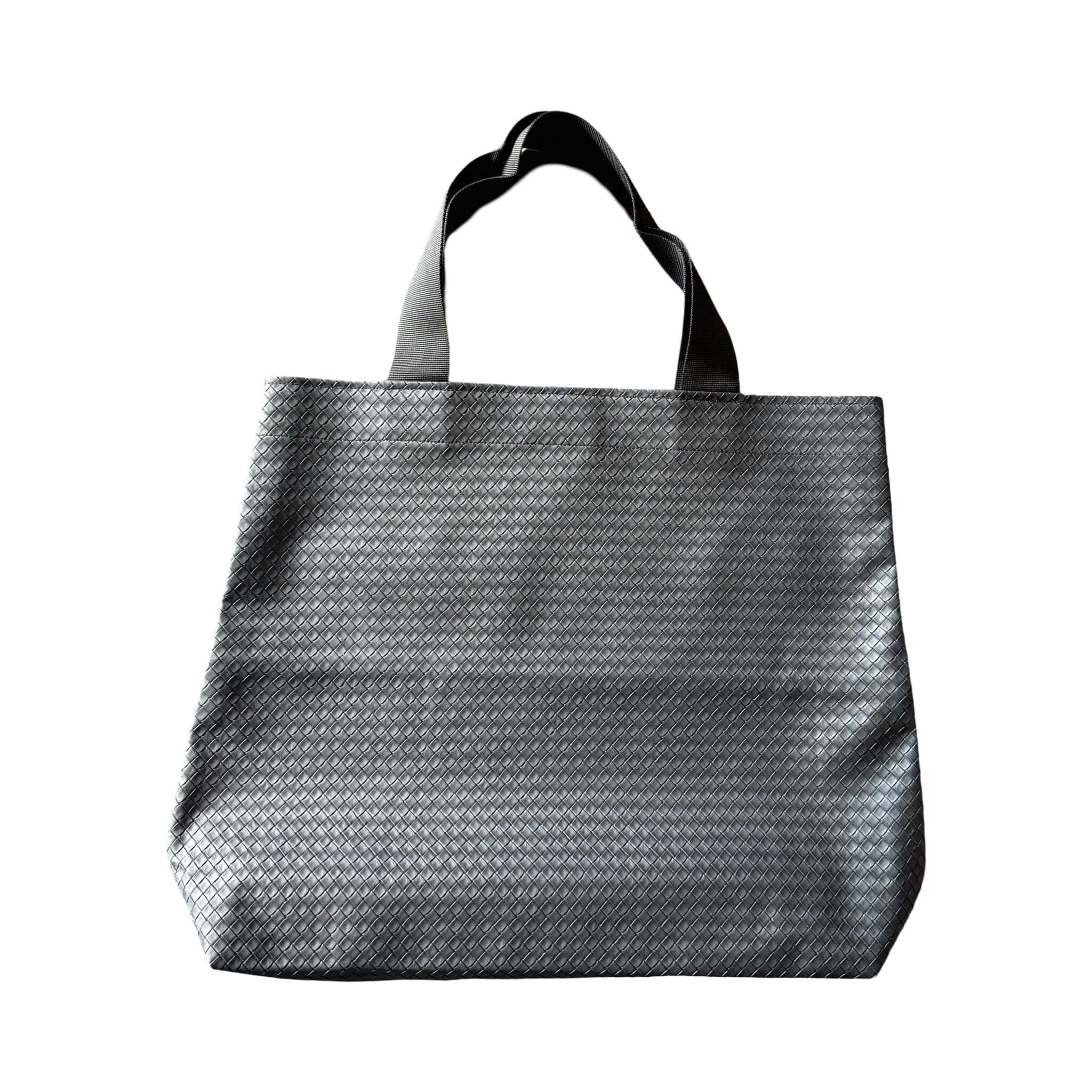 Large Carrier Tote Made with Recycled Plastic from Thailand Bag Baanpueng Handmade Shop Black 