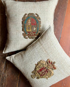 Late 18th or Early 19th C. European Heraldic Applique (#A021326 | 20 x 20") New Pillows B. Viz Design 