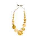 Leaf Dyed Silk Disc-shaped Graduated Medallion Necklace Necklace ClayCut Laos 