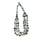 Leaf Dyed Silk Disc-shaped Layered Medallion Necklace Necklace Phriamom Cambodia B 