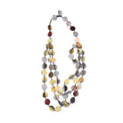 Leaf Dyed Silk Disc-shaped Layered Medallion Necklace Necklace Phriamom Cambodia C 