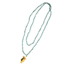 Long Turquoise Beaded Necklace with Pomegranate Pendant Necklace Eyup Gunduz 