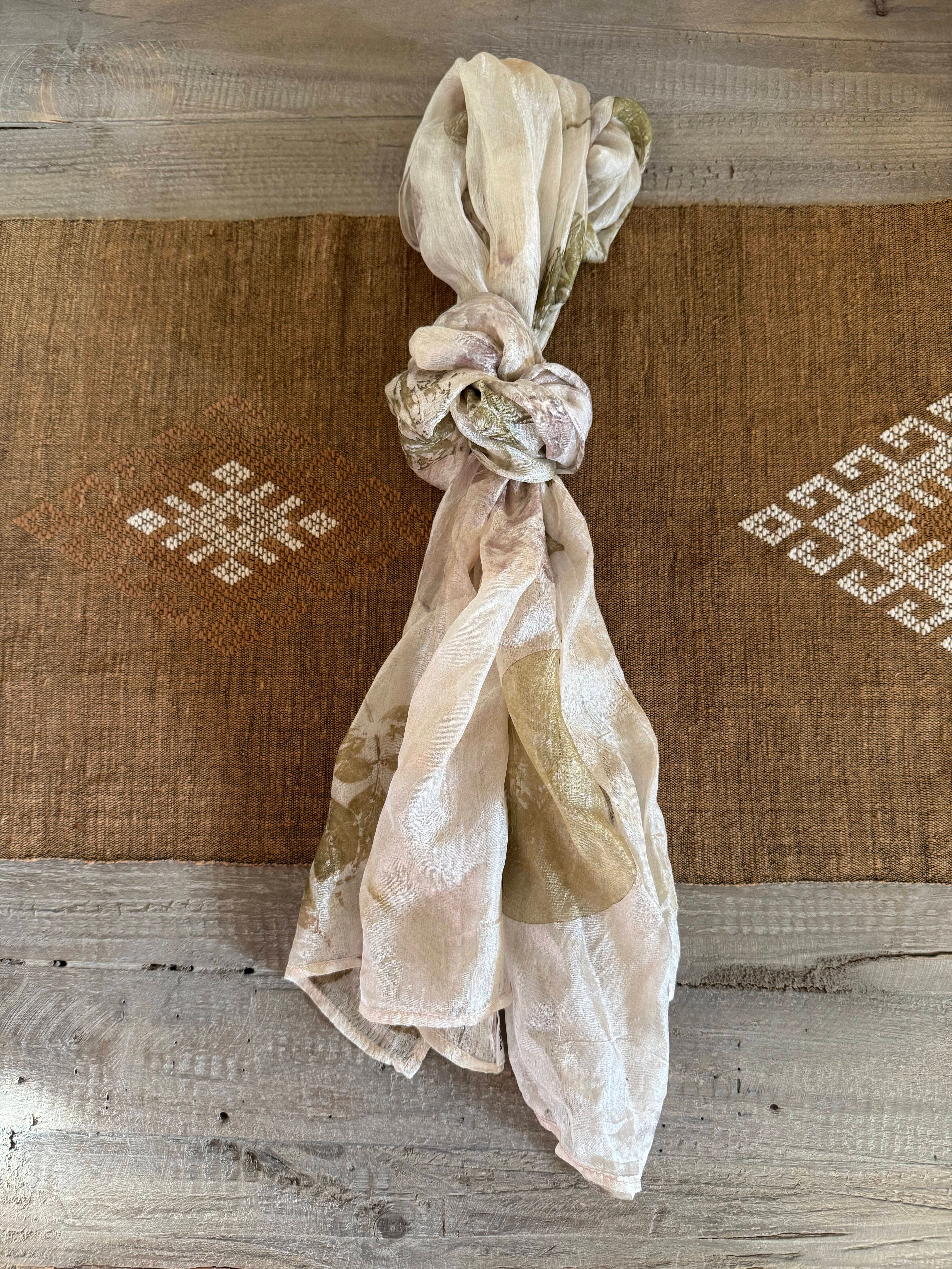 Lotus Silk Botanical Dyed Scarf Scarf ClayCut Laos 