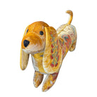 MME BOVARY Hand Embroidered Silk Velvet Shaded Yellow Dachshund Objet d'Art Anke Drechsel 