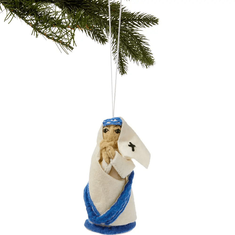 "Mother Theresa" Felt Ornament Holiday Ornaments Silk Road Bazar 