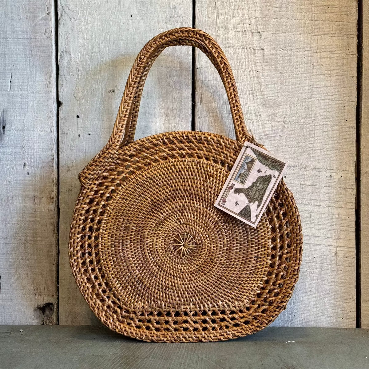 Open Weave Round Handbag from Bali Bag The Winding Road 