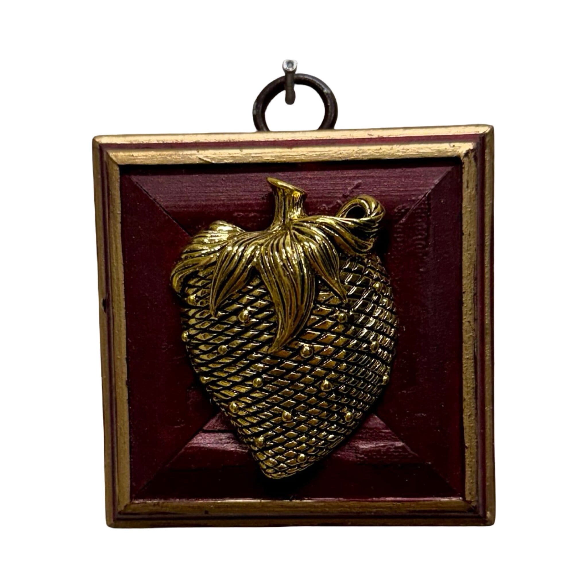 Painted Frame With Strawberry (#10857 | 2 3/4 x 1") Objet d'Art Museum Bees 