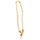 Pearl Choker with a Gold Snake Head and Tail Pendant Necklace Eyup Gunduz 