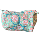 Quilted Block Print Toiletry Bag | 5 x 3 x 3 Bag KKhandicrafts75 B 