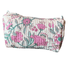 Quilted Block Print Toiletry Bag | 6 x 4 x 4 Bag KKhandicrafts75 N 