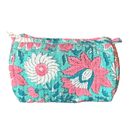 Quilted Block Print Toiletry Bag | 6 x 4 x 4 Bag KKhandicrafts75 P 