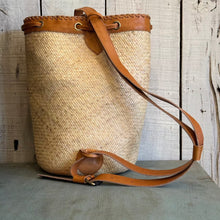 Rattan Sling Backpack with Leather Trim from Borneo